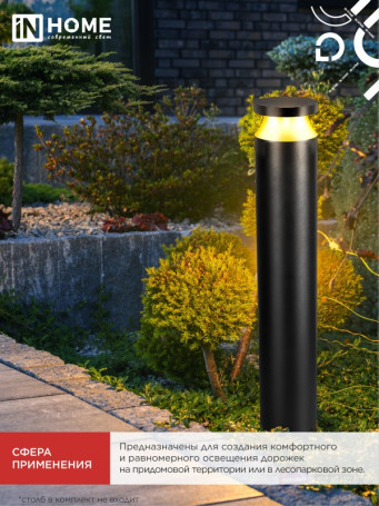 Светильник уличный светодиодный на столб ТБУ-CITY TOR-25BL 25Вт 3000/4000/6500К 90x120мм черный IP54 IN HOME