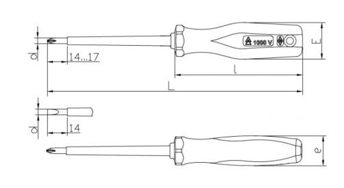 Dielectric flat screwdriver 1,0x6,0