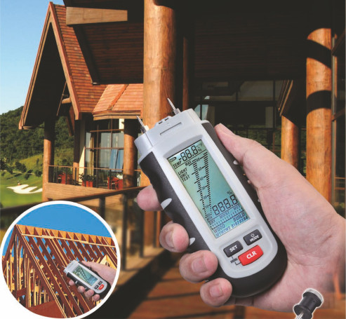 Универсальный влагомер DT-125G CEM Измеритель влажности различных видов древесины, строительных материалов, температуры и влажности воздуха