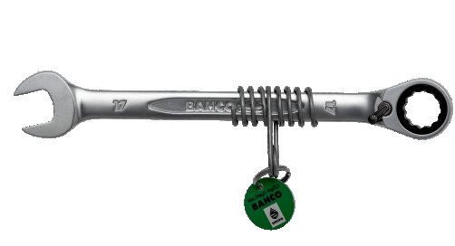 Key combined with a ratchet for working at a height of 19mm