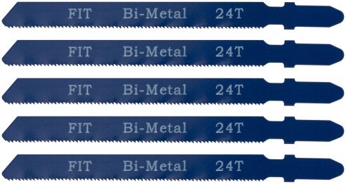 Canvases for e/jigsaw on metal Profi, Europe.shank, Bi-metal, 5 pcs., 24 TPI