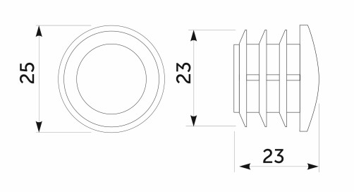 Заглушка внутр. трубы d25 (507D) 0,8мм полушар, хром AKS