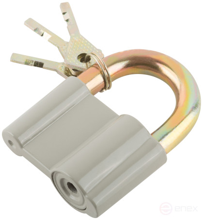 Padlock, aluminum alloy body 65x44 mm, steel shackle 12 mm