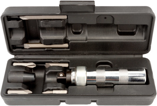 Отвертка ударно-поворотная (хром; 6насадок;футляр) АвтоDело (40002)