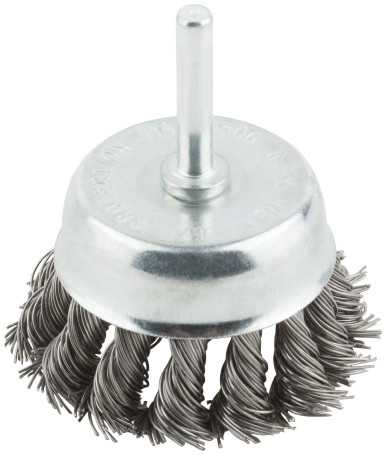 Bowl type, with pin, 65 mm twisted steel wire