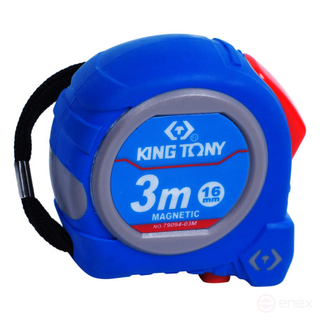 Measuring tape measure 3 m, cloth 16 mm, magnetic hook KING TONY 79094-03M