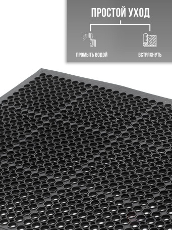 Dirt-resistant mat with through holes and edging 900x1500x10mm Black