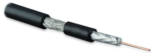 COAX-RG59-100 Coaxial cable RG-59, 75 Ohm, core - 20 AWG, outer diameter 6.0mm, PVC, black (100 m bay)
