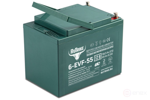 Traction battery RuTrike 6-EVF-55 (12V55A/H C3)