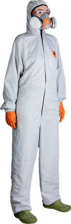 Reusable painting jumpsuit JPC-175 Carbo-Master (M) antistatic, made of polyester fabric, with carbon fiber, impregnated with Teflon, light gray, - 1 pc.