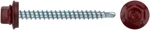 Шурупы кровельные со сверлом 4.8 х 50 красный 100 шт , RAL 3011 фасовка