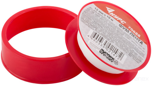 ФУМ Лента, плотность 0,2 гр/см3, 12 мм x 10 м x 0,075 мм