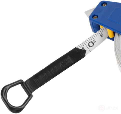 Geodetic tape measure, open case, fiberglass tape 50 m