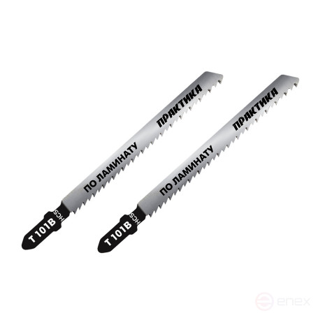 Пилки для лобзика по ламинату ПРАКТИКА дереву, ДСП, тип T101B 100 х 75 мм, чистый рез, HCS (034-434)