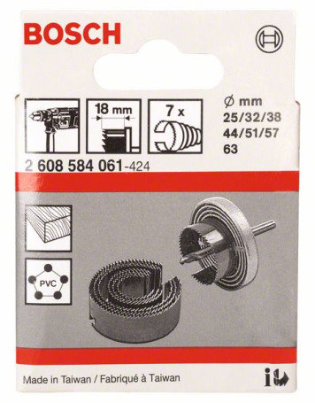 Set of 7 saw crowns 25; 32; 38; 44; 51; 57; 63 mm, 2608584061