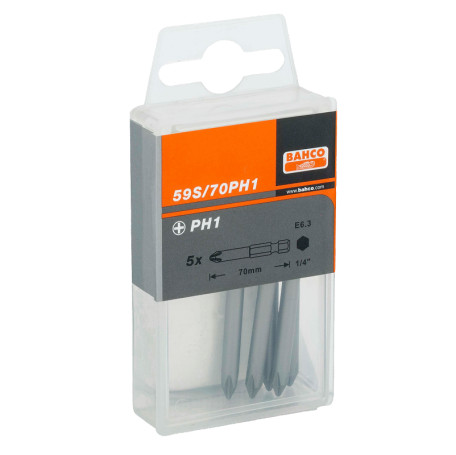 2 X Phillips PH1 70 mm 1/4 Screw Bits