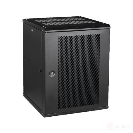 Шкаф телекоммуникационный Ripo 156060PM/B 19" настенный 15U 600х600 черный дверь перфорированный металл