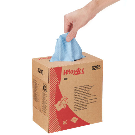 WypAll® X80 Cleaning Material - Light Blue/ Blue (5 Boxes x 80 sheets)