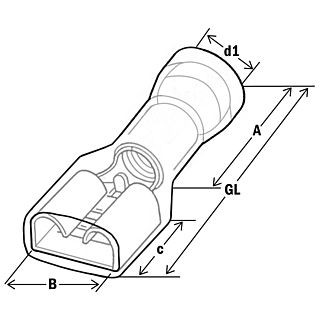 Клемма плоская, термоусадочная 1,5-2,5/6,3x0,8 (упак.100шт)