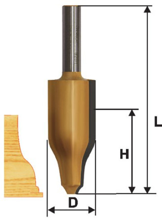 Vertical figureline milling cutter f25,4x41,3mm xv 12mm, art. 10586