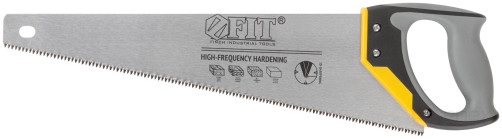 Hacksaw on wood, medium tempered tooth 7 TRI, 3D sharpening, 3K layer.Rubberized handle, 450 mm Pro