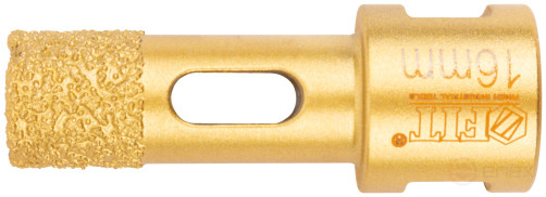 Коронка кольцевая для УШМ, М14, по керамограниту, камню и кафелю алмазная, вакуумное спекание 16х60 мм