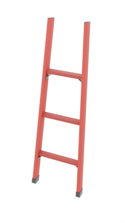 LSPD-1.5AMG single-section dielectric fiberglass ladder, abrasive coating of steps, metal ends (Soft ground) h=1400mm, step 3