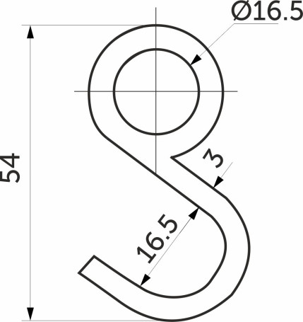 Крючок на трубу d16 несъемный (к трубе 87303), черный AKS