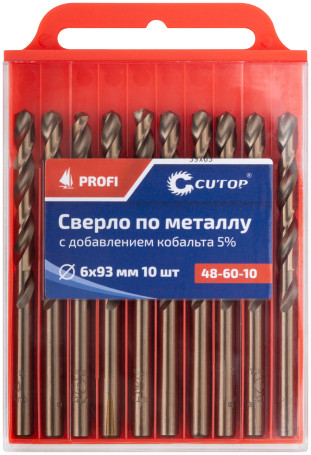 Сверло по металлу Cutop Profi с кобальтом 5%, 6 x 93 мм (10 шт)