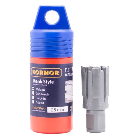 TCT Rail Weldon 19 mm, 24x30 mm Kornor Core Drill Bit