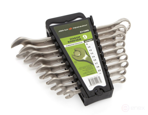 511090 Набор ключей комбинированных 9 шт. (8,10,12,13,14,15,17,19,22 мм) холдер