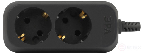 ERA KX-2e-B block 2 sockets with earthing black