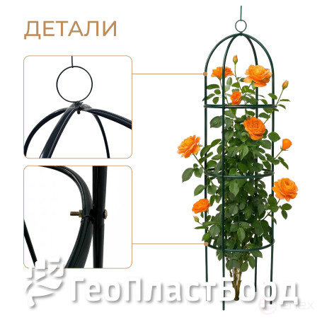 Geoplastboard support for roses, collapsible, height 185cm, metal