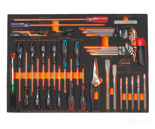 Набор инструментов 45 предметов слесарно-монтажный (MERCEDES) в ложементе JTC
