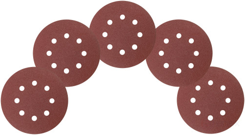 Круги шлифовальные с отверстиями (липучка), алюминий-оксидные, 125 мм, 5 шт. Р 100