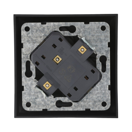 Double socket with A/c, with blinds (silver metallic) LK60