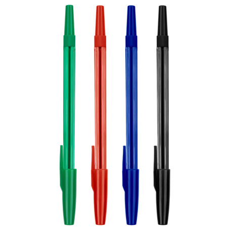 A set of ballpoint pens STAMM "049" 4 pcs., 04cv., 0.7mm, tinted case, package with a European suspension