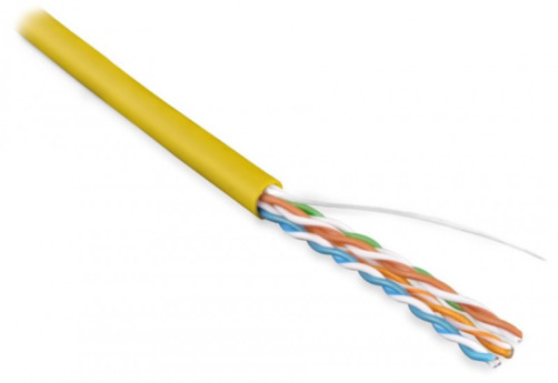UUTP4-C5E-S24-IN-PVC-YL-100 (100 m) Twisted pair cable, unshielded U/UTP, category 5e, 4 pairs (24 AWG), single core (solid), PVC, -20°C – +75°C, yellow - warranty: 15 years component, 25 years system