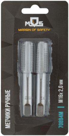 Hand taps, set of 2 pcs. M16 x 2.0 mm