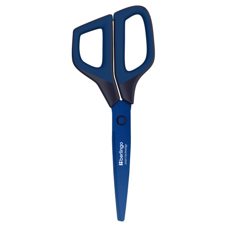 Berlingo "Technic Expert" scissors, 21 cm, blue, titanium coated blades, ergonomic handles, soft inserts, European suspension