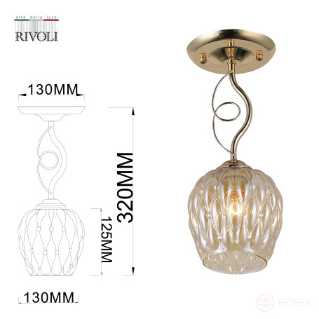 Rivoli Daiane 9120-201 Ceiling Lamp 1 x E27 40W Modern for stretch ceilings