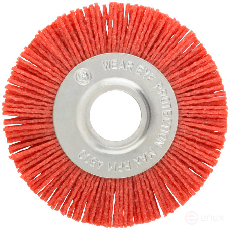 Корщетка-колесо нейлоновая, посадочный диаметр 22,2 мм, Профи 100 мм