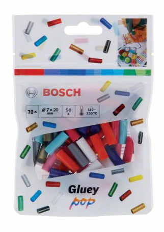 Colored rods for Gluey 8 colors 70 pcs., POP mix
