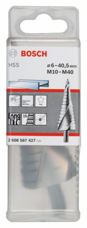 Ступенчатое сверло HSS M10-M4, 10,0 mm, 125,5 mm