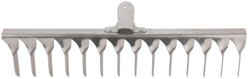 Грабли, витой зуб, нержавеющая сталь, 14 зубьев, без черенка
