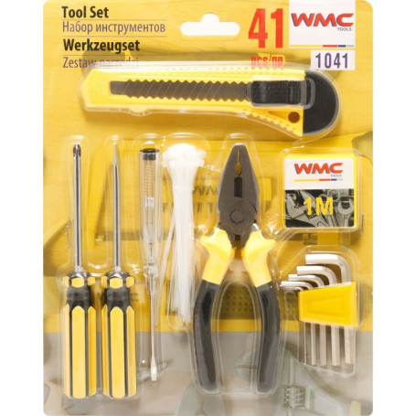 A set of 42 tools (screwdrivers:PH2,SL5.5mm; pliers 145mm, keys 6gr G-rr: 2-6mm,tape measure 1m)