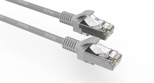 PC-0.5F Патч корд ЭРА F/UTP экранированный 0,5 м, категория 5e, серый Cu