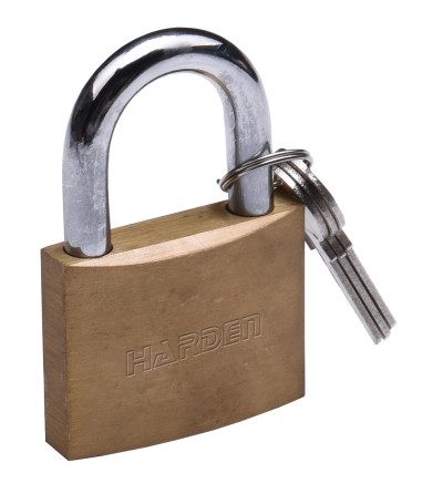 Brass padlock with 3 keys, 50 mm // HARDEN