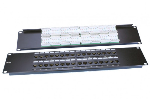 PP3-19-32- 8P8C-C5E-110D Patch Panel 19", 2U, 32 RJ-45 ports, Category 5e, Dual IDC, ROHS, Color Black