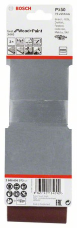 Набор из 3 шлифлент X440 75 x 533 мм, 150